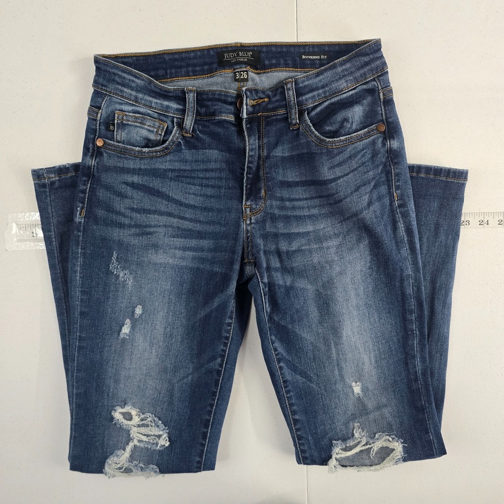 Judy Blue boyfriend fit jeans‎ 3/26 blue denim womens 7195